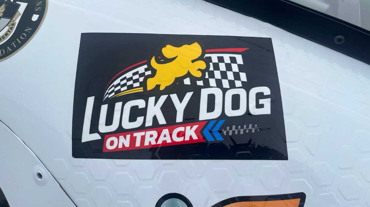 Lucky Dog on Track on the NASCAR Xfinity Series car.