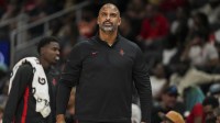 Houston Rockets head coach Ime Udoka during the second half at State Farm Arena.