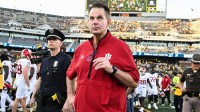 Indiana Hoosiers head coach Curt Cignetti walks off the field after the victory over the Iowa Hawkeyes at Kinnick Stadium.