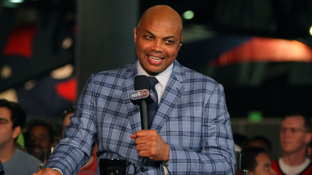 Former NBA player and current TNT television personality Charles Barkley prior to game one of the Eastern Conference Finals of the NBA Playoffs between the Atlanta Hawks and the Cleveland Cavaliers at Philips Arena.