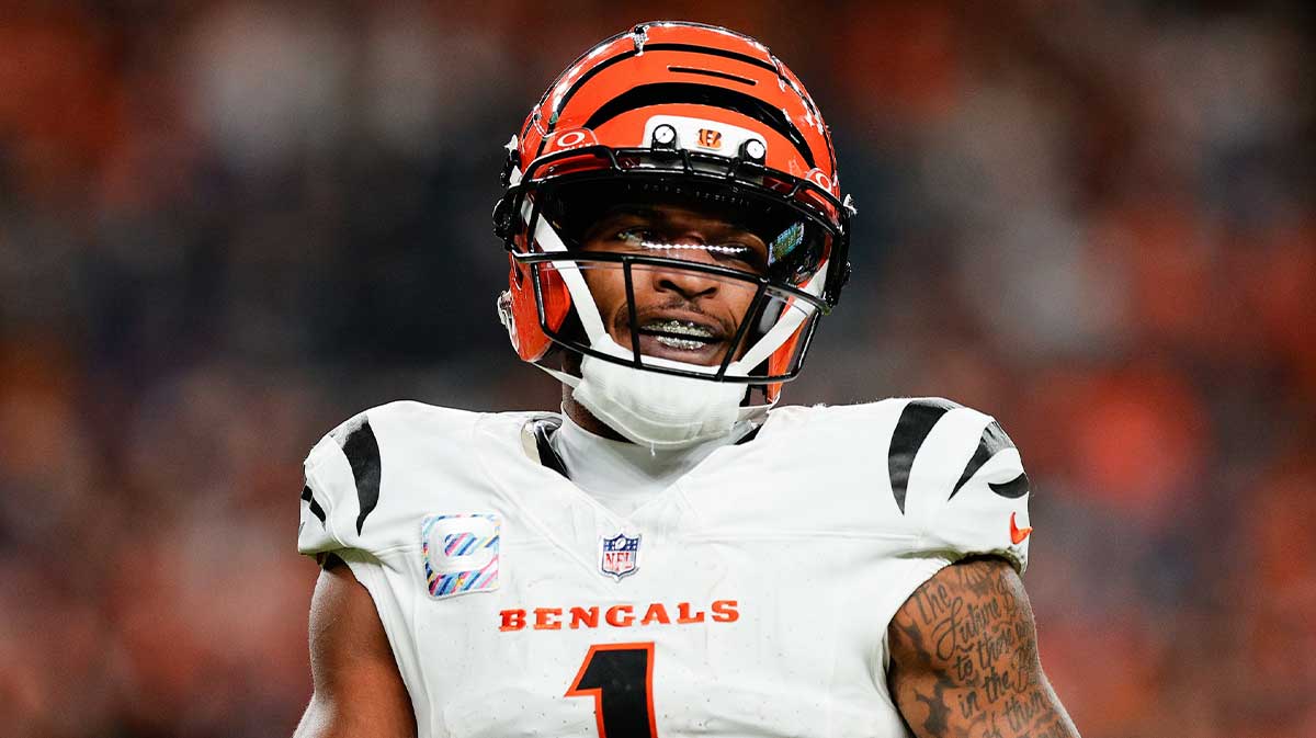 Cincinnati Bengals wide receiver Ja'Marr Chase (1) looks on during the third quarter against the Denver Broncos at Empower Field at Mile High.