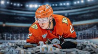 Jackson LaCombe with Anaheim Ducks. Money Bag emojis all around