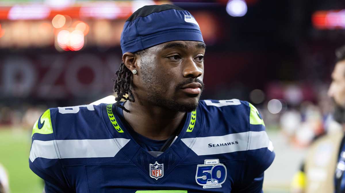Seattle Seahawks quarterback Jalen Milroe (6) against the Arizona Cardinals at State Farm Stadium.