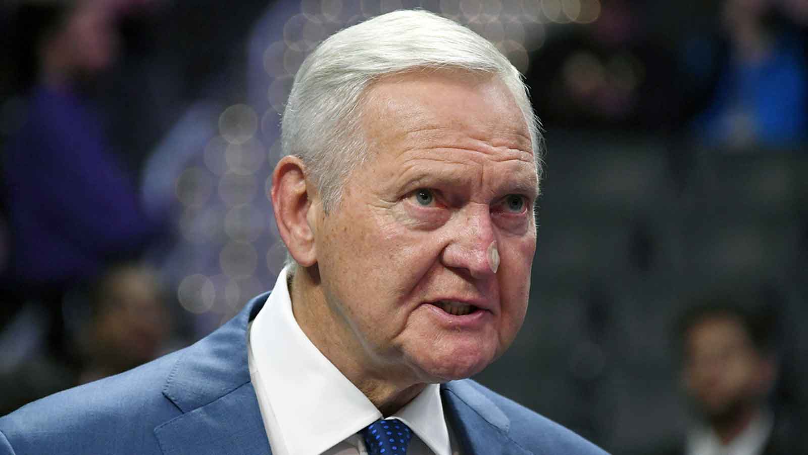 LA Clippers executive board member Jerry West reacts in the first half against the Chicago Bulls at the Staples Center. 