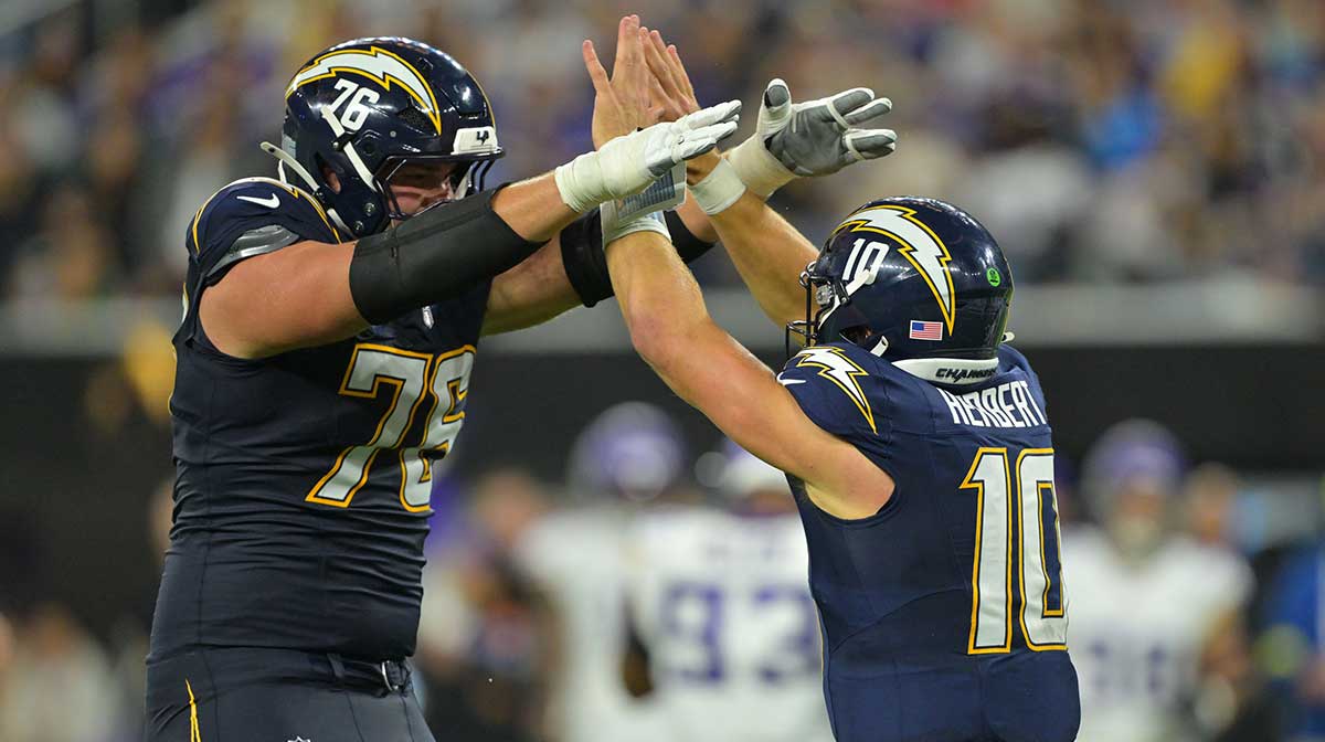 Chargers HC Jim Harbaugh praises Joe Alt, even his kids love him