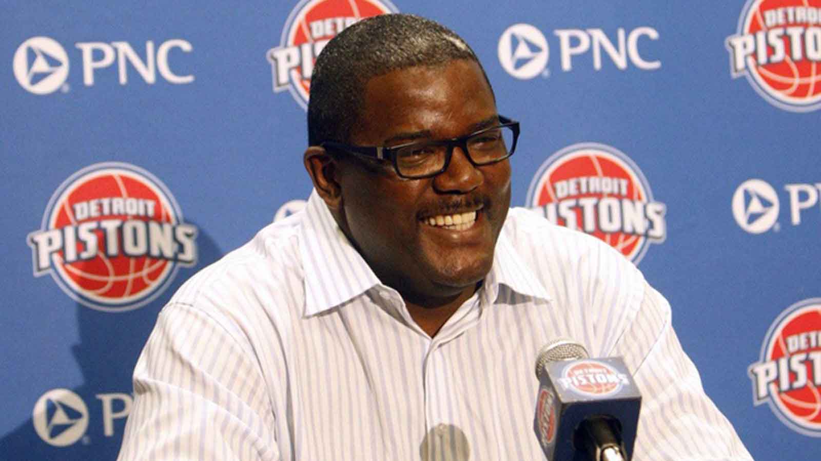 Joe Dumars talks with reporters on May 25, 2010, in Auburn Hills. Joe Dumars