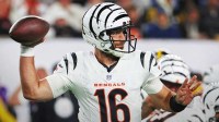 Cincinnati Bengals quarterback Joe Flacco (16) throws a pass against the Pittsburgh Steelers during the fourth quarter at Paycor Stadium.