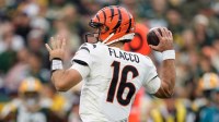 Cincinnati Bengals quarterback Joe Flacco (16) throws a pass during the third quarter against the Green Bay Packers at Lambeau Field.