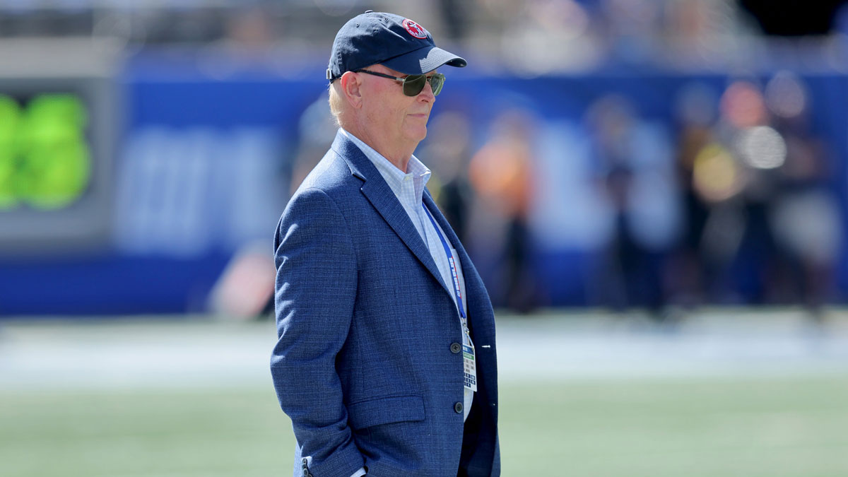 New York Giants co-owner John Mara on the field before a game against the Los Angeles Chargers at MetLife Stadium.