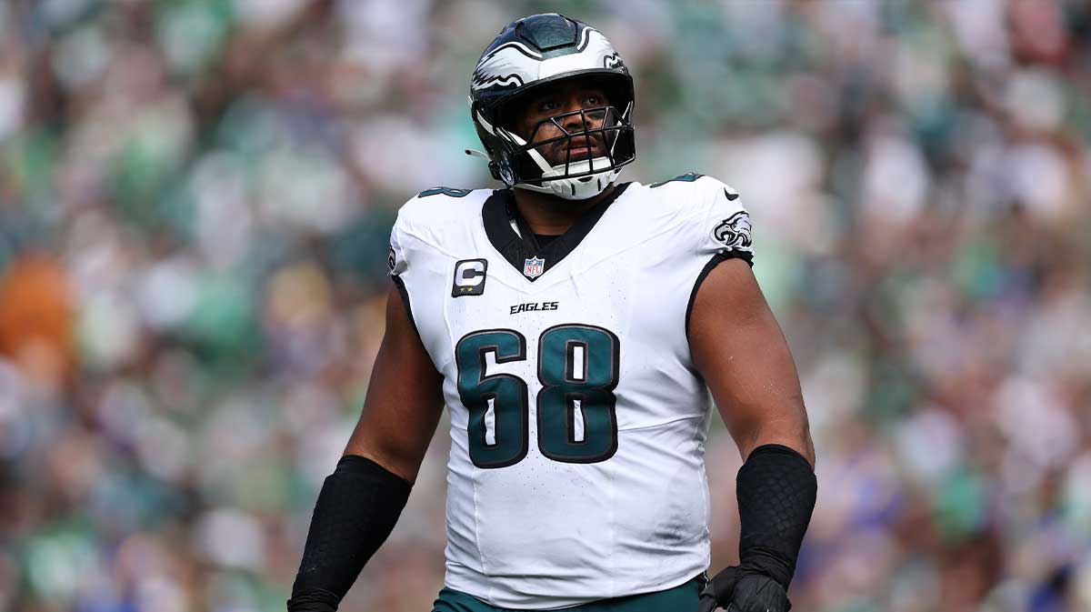Philadelphia Eagles offensive tackle Jordan Mailata (68) during the first half at Lincoln Financial Field.
