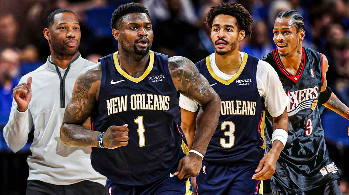 Zion Williamson, Willie Green, Jordan Poole, and Allen Iverson
