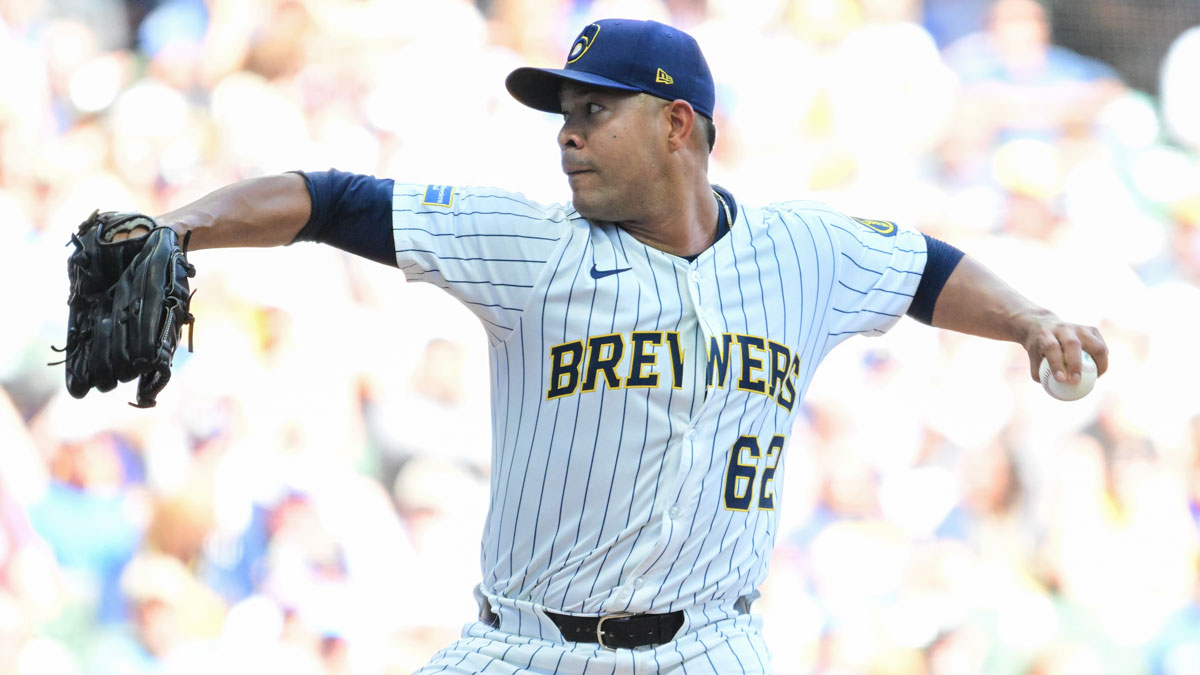 Milwaukee Brewers starting pitcher Jose Quintana (62) throws against the St. Louis Cardinals in the first inning at American Family Field.