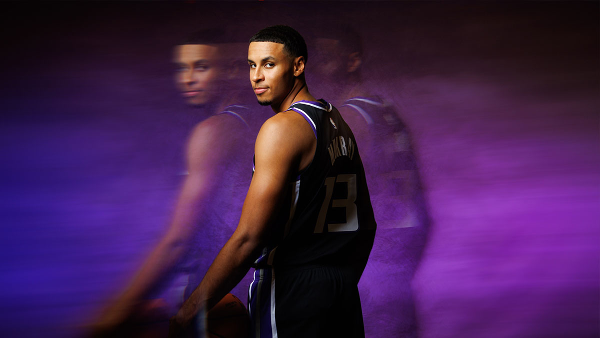 Sacramento Kings forward Keegan Murray (13) during media day at Golden 1 Center.