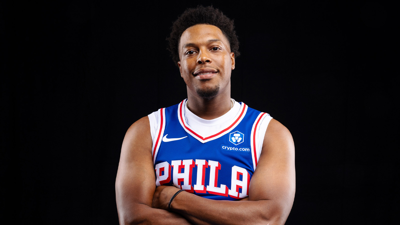 Philadelphia 76ers guard Kyle Lowry (7) poses for a photo during media day.