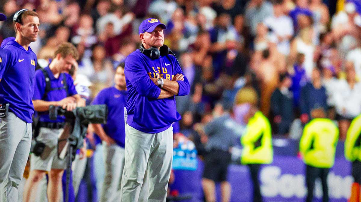 Tigers Head Coach Brian Kelly, LSU Tigers take on the Texas A&M Aggies. October 25, 2025; Baton Rouge, Louisiana, USA; at Tiger Stadium. Saturday, Oct. 25, 2025.