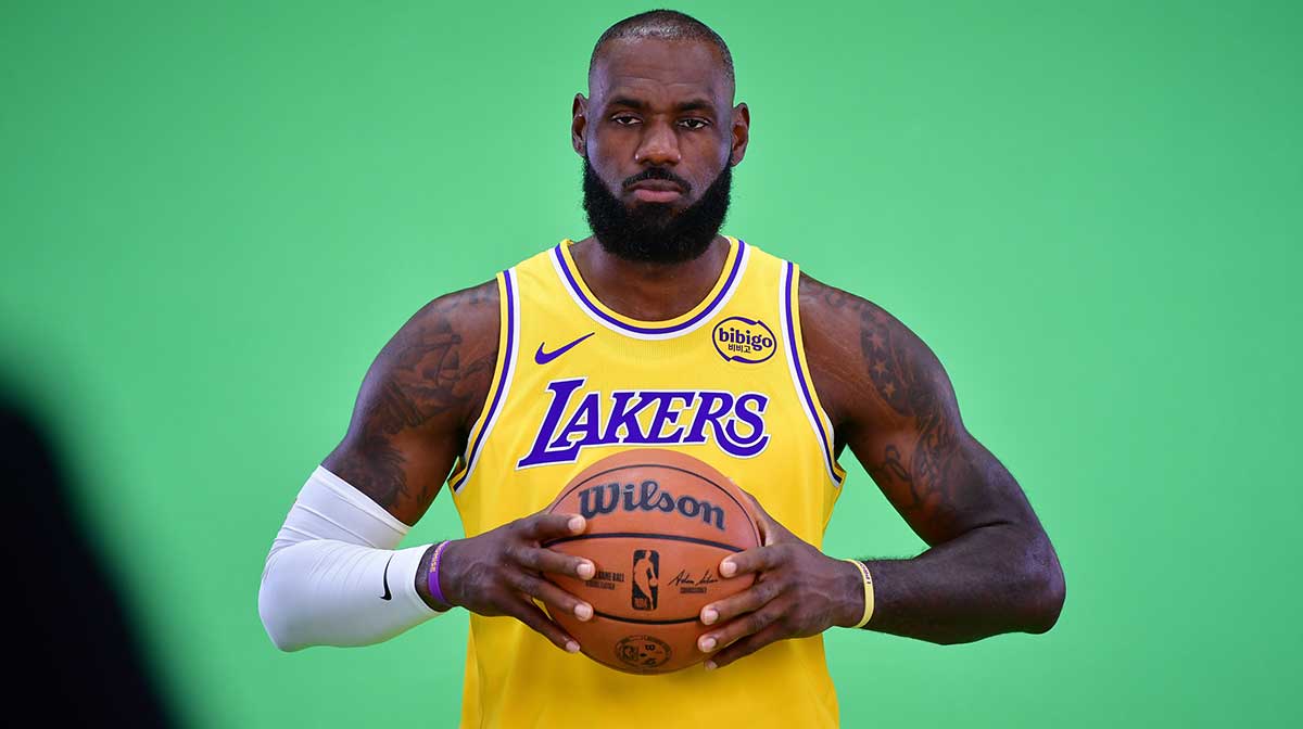Lakers forward LeBron James (23) during media day at UCLA Health Training Center