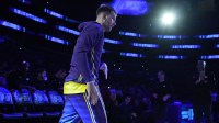 Los Angeles Lakers guard Luka Doncic is introduced before the game against the Minnesota Timberwolves at Crypto.com Arena.