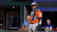 Houston Astros catcher Martin Maldonado (15) during the eighth inning in game four of the ALCS against the Texas Rangers for the 2023 MLB playoffs at Globe Life Field.