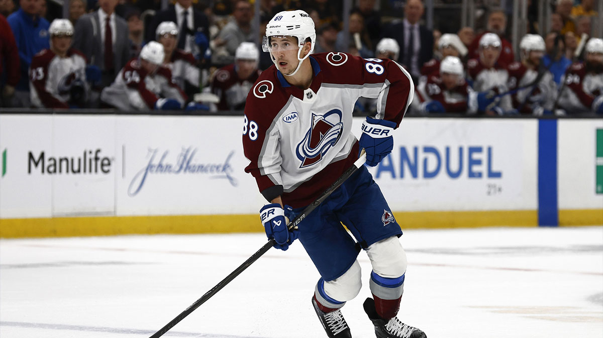 Colorado Avalanche center Martin Necas (88) during the game against the Boston Bruins at TD Garden.