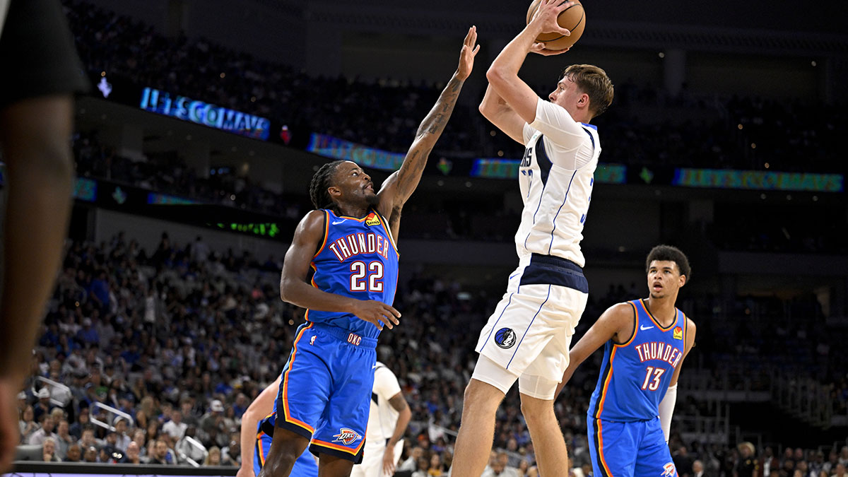 Mavericks forward Cooper Flagg (32) shoots