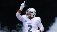 Miami Dolphins linebacker Bradley Chubb (2) takes the field for a game against the New England Patriots at Hard Rock Stadium.