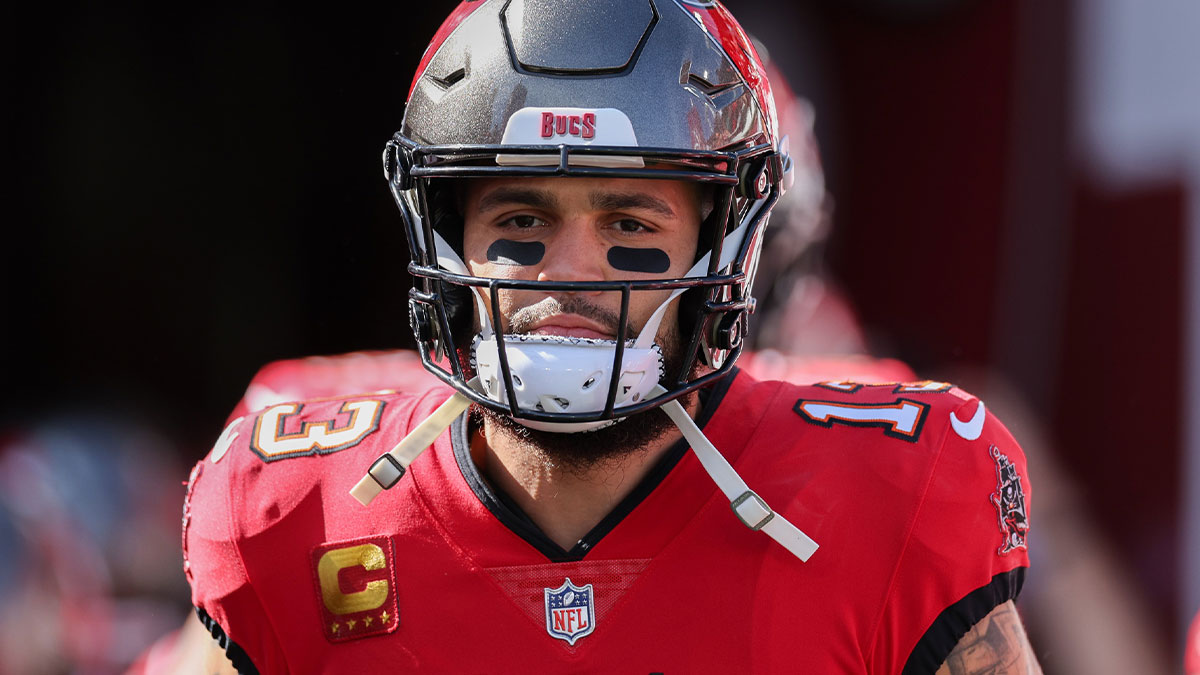 Tampa Bay Buccaneers wide receiver Mike Evans (13) warms up before a game against the New Orleans Saints at Raymond James Stadium.