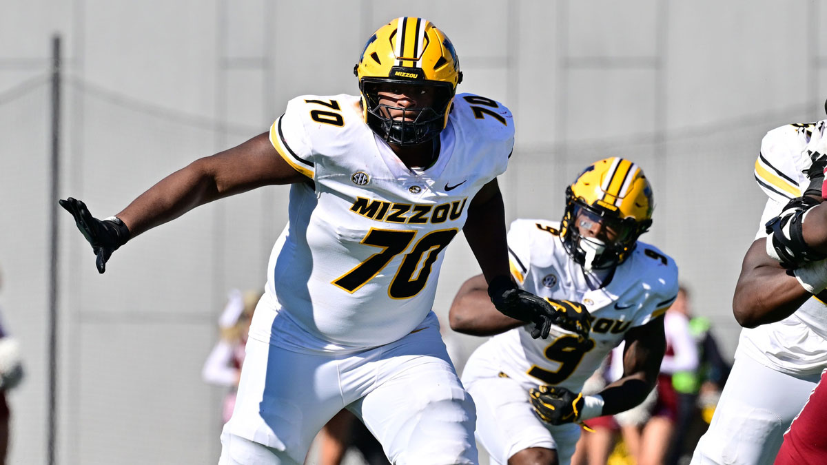Missouri Tigers offensive lineman Cayden Green (70) in action during the second half against the Massachusetts Minutemen at Warren McGuirk Alumni Stadium.