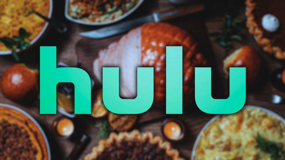 Hulu logo with Thanksgiving, which occurs in November, background.