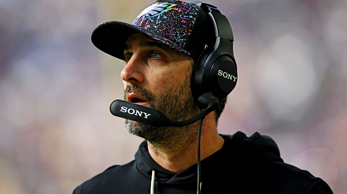 Philadelphia Eagles head coach Nick Sirianni looks on during the second half against the Minnesota Vikings at U.S. Bank Stadium.