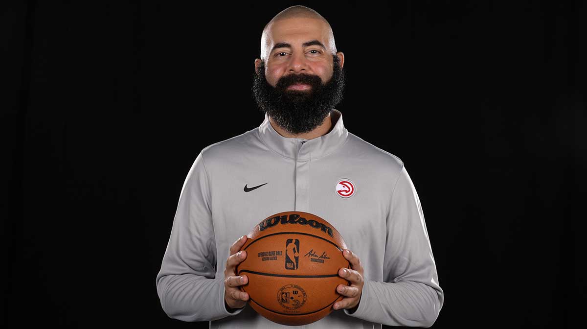 Atlanta Hawks general manager Onsi Saleh poses for a photo during Media Day.