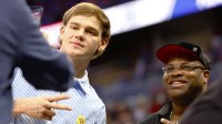 Pacers guard Mac McClung (8) takes a photo