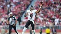Atlanta Falcons quarterback Michael Penix Jr. (9) throws a pass during the first quarter against the San Francisco 49ers at Levi's Stadium.