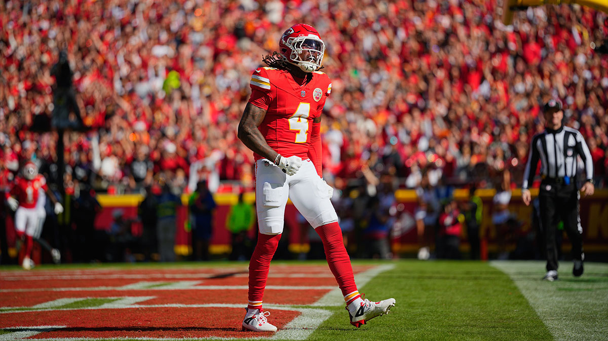 Rashee Rice during the Kansas City Chiefs game against the Las Vegas Raiders.