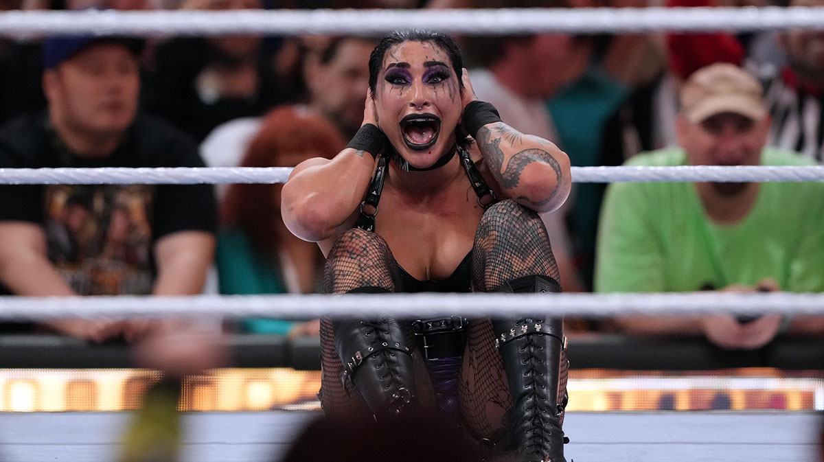 WWE star Rhea Ripley at WrestleMania 39.