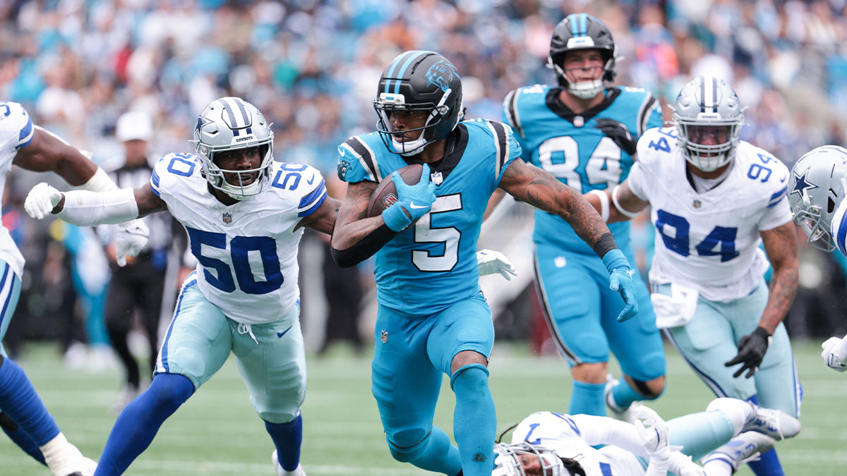 Panthers’ Rico Dowdle given ‘violent’ review by Dave Canales