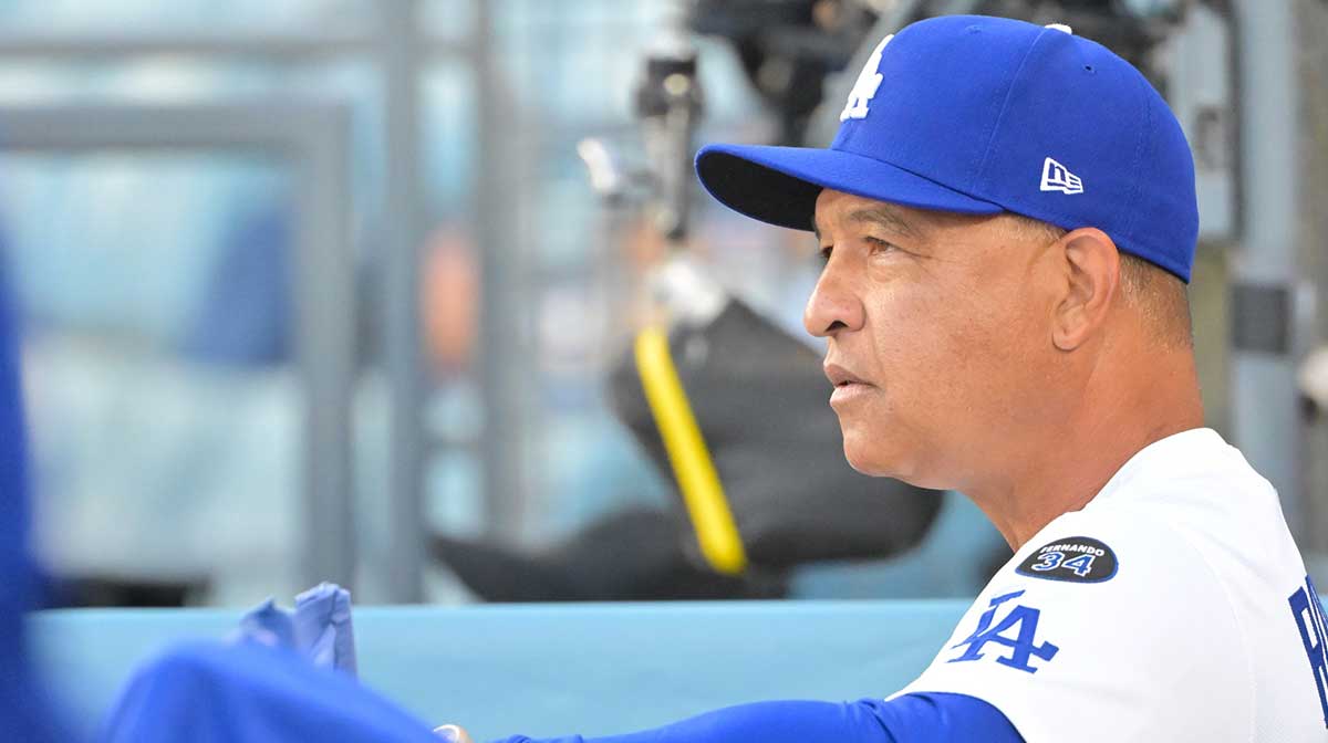 Los Angeles Dodgers manager Dave Roberts (30) looks on before the game against the Cincinnati Reds in game one of the Wildcard round for the 2025 MLB playoffs at Dodger Stadium.