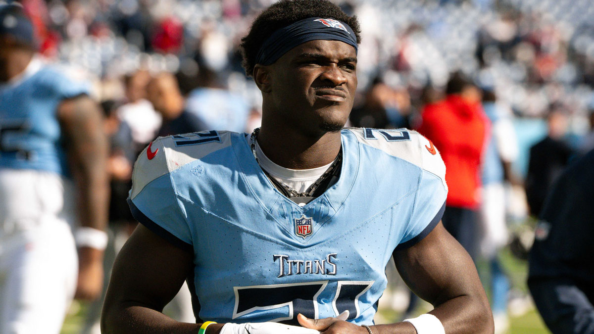 Tennessee Titans cornerback Roger McCreary (21) walks off the field post game against the New England Patriots at Nissan Stadium.