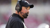 Ohio State Buckeyes head coach Ryan Day looks on in the second quarter against the Wisconsin Badgers at Camp Randall Stadium.
