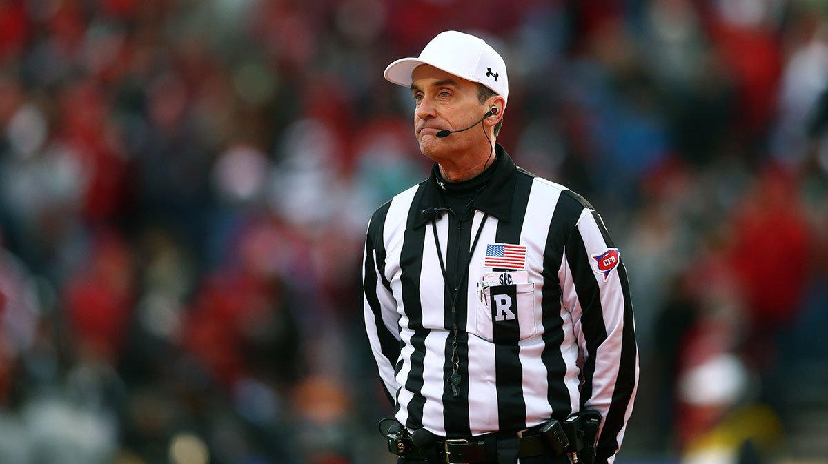 NCAA referee Ken Williamson during the game between the Colorado State Rams against the Washington State Cougars during the Gildan New Mexico Bowl at University Stadium.