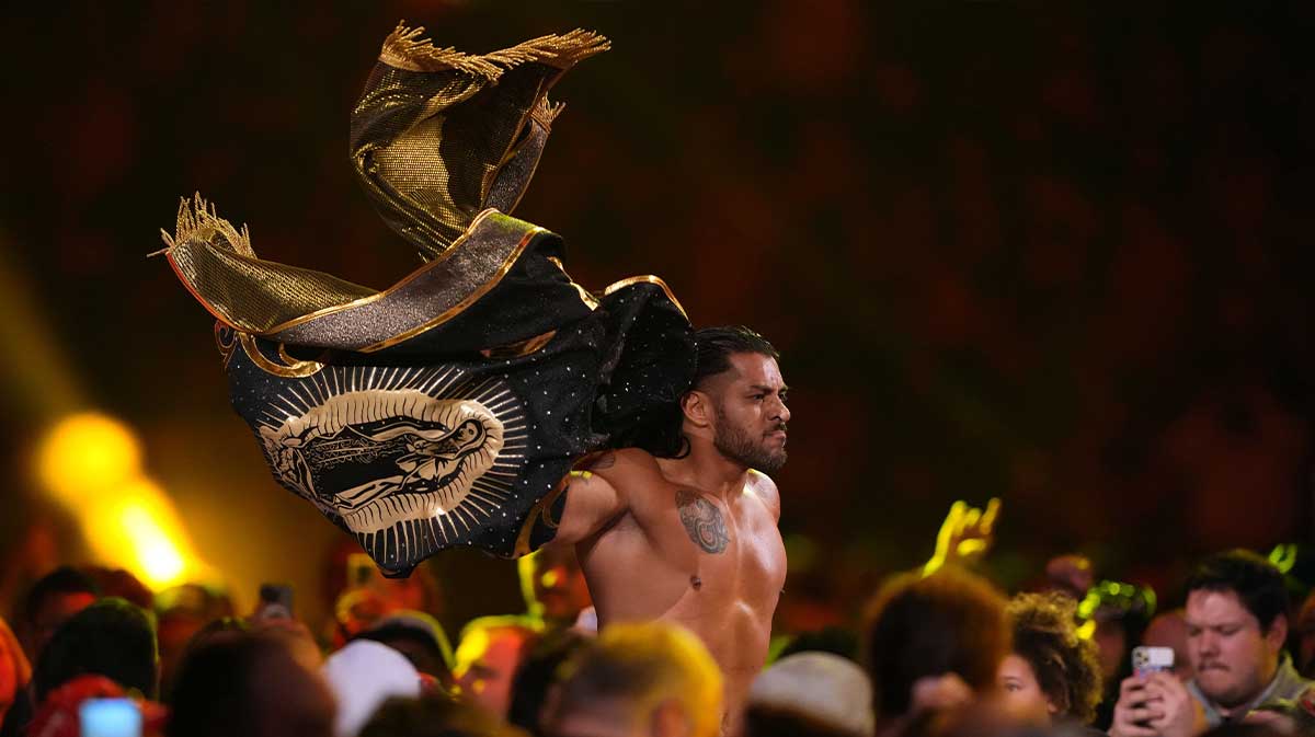 WWE star Santos Escobar at the Royal Rumble.