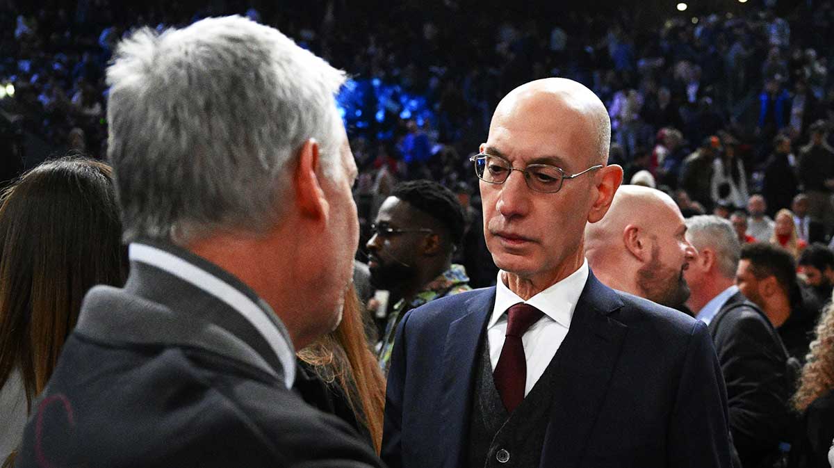 NBA commissioner Adam Silver attends the NBA Paris Game between the Brooklyn Nets and the Cleveland Cavaliers at AccorHotels Arena.