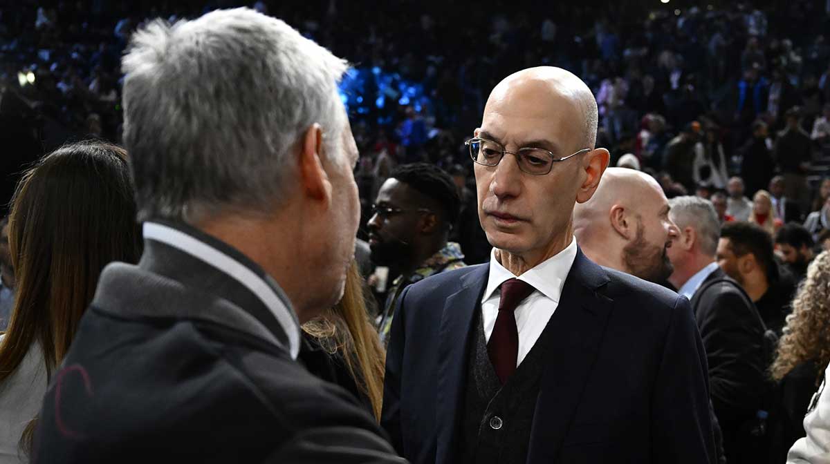 NBA commissioner Adam Silver attends the NBA Paris Game between the Brooklyn Nets and the Cleveland Cavaliers at AccorHotels Arena