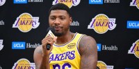 Los Angeles Lakers guard Marcus Smart (36) during media day at UCLA Health Training Center.