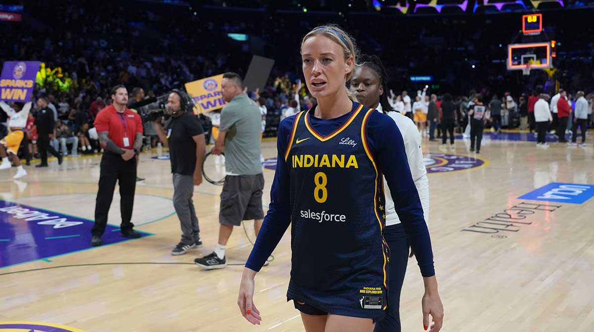 Sophie Cunningham with the Indiana Fever.