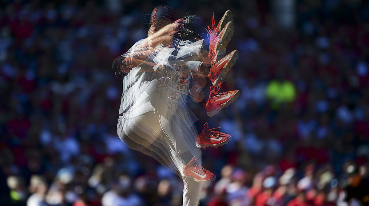 Detroit Tigers pitcher Tarik Skubal (29) delivers against the Cleveland Guardians in the fifth inning during game one of the Wildcard round for the 2025 MLB playoffs at Progressive Field.
