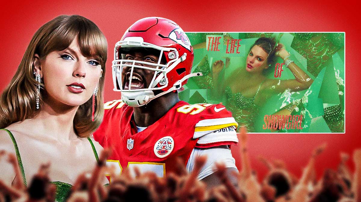 Taylor Swift reacts to Chris Jones singing ‘Fate of Ophelia’ at Chiefs presser