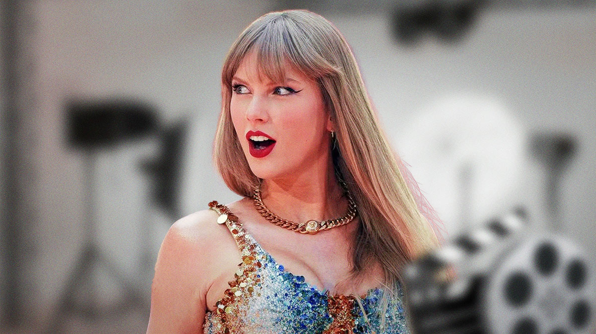 Taylor Swift, who will make her feature-length directorial debut for Searchlight Pictures, on a movie set.