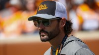 Tennessee Volunteers head baseball coach Tony Vitello watches the football game between the Tennessee Volunteers and the UAB Blazers during the second quarter at Neyland Stadium.