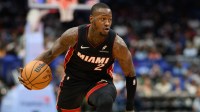 Miami Heat guard Terry Rozier playing against the Washington Wizards.