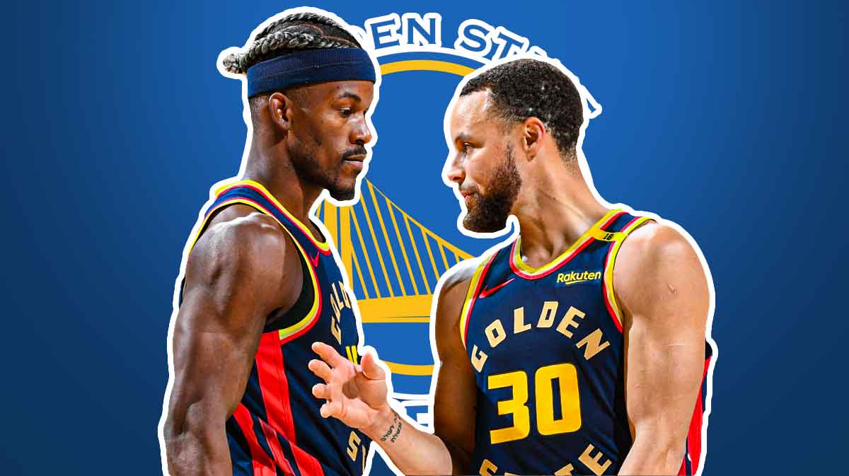 Stephen Curry hyped up with Jimmy Butler with the Warriors